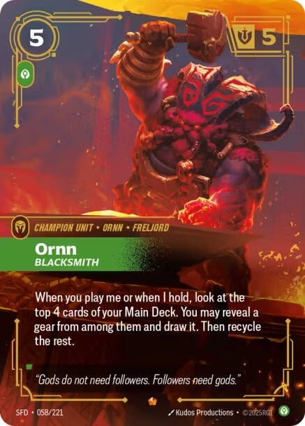 Image for Ornn - Blacksmith (058/221) (SPF) - Riftbound: League of Legends Trading Card Game