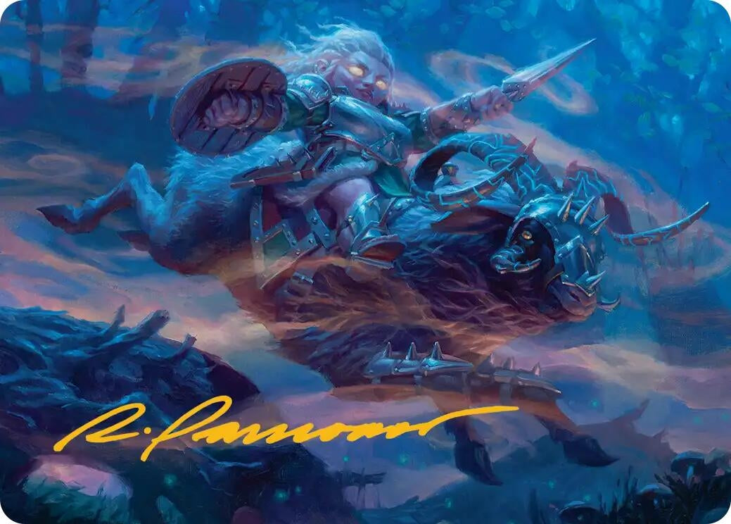 Image for Bristlebane Outrider Art Card (Gold-Stamped Signature) (18) - Magic: The Gathering