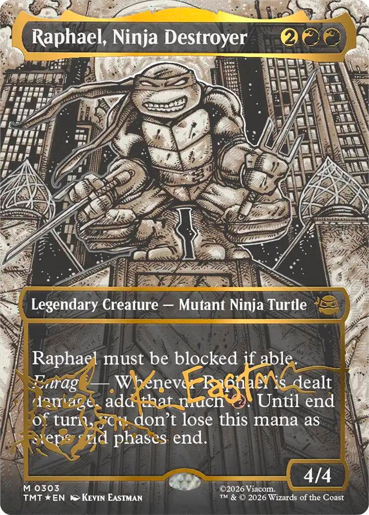 Raphael, Ninja Destroyer (Borderless) (Gold-Stamped Signature) (303) (TMT)