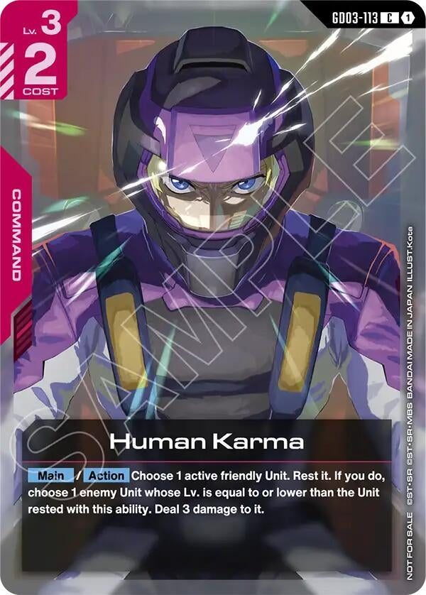 Image for Human Karma (Store Tournament Participant Pack 04) (GD03-113) (GCG-PR) - Gundam Card Game