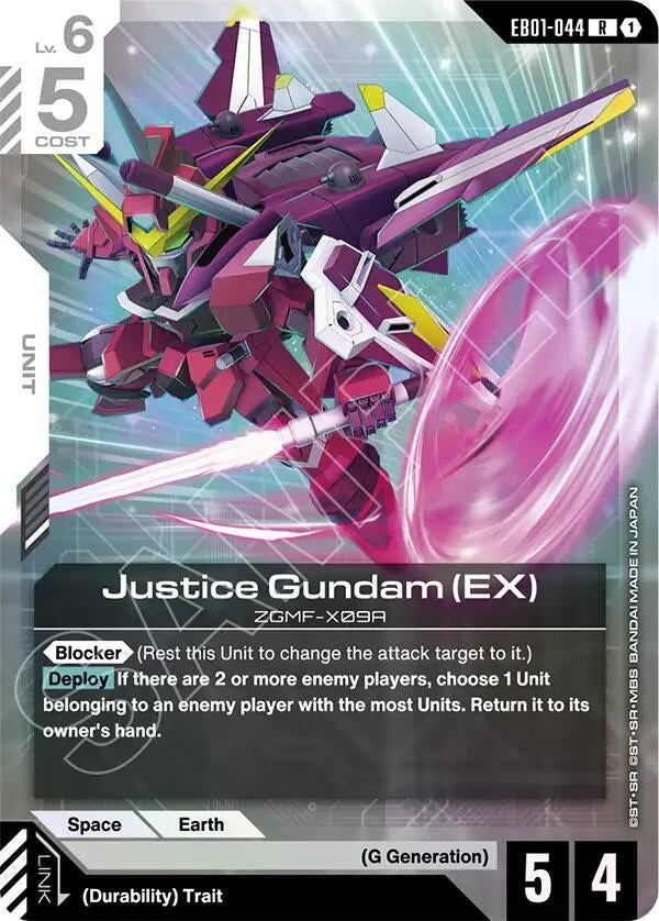 Image for Justice Gundam (EX) (EB01-044) (EB01) - Gundam Card Game