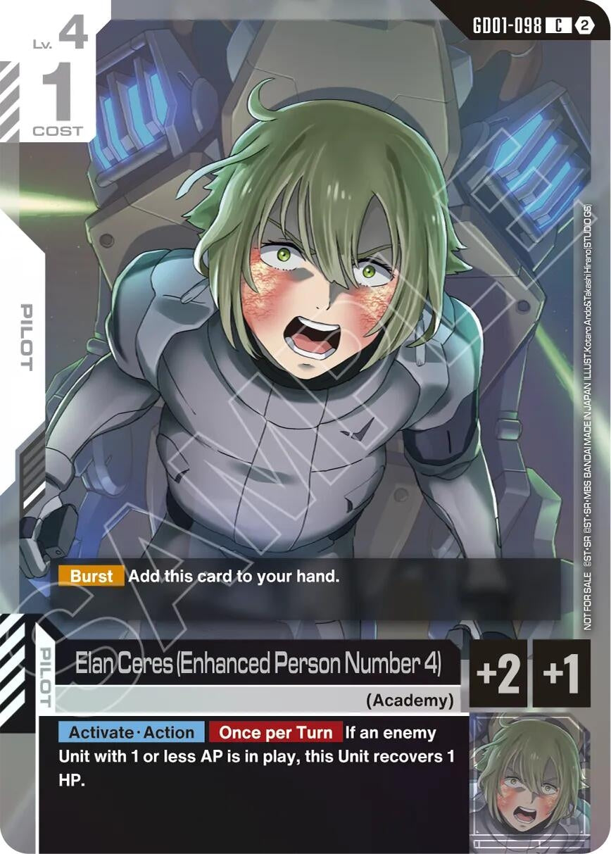 Image for Elan Ceres (Enhanced Person Number 4) (Store Tournament Participation Pack 05) (GD01-098) (GCG-PR) - Gundam Card Game