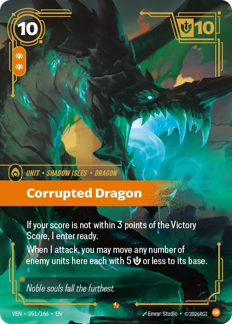 Image for Corrupted Dragon (091/166) (VEN) - Riftbound: League of Legends Trading Card Game