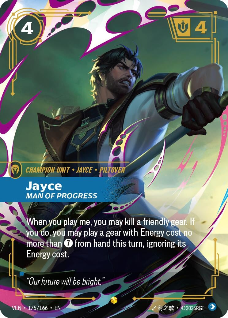 Image for Jayce - Man of Progress (Overnumbered) (175/166) (VEN) - Riftbound: League of Legends Trading Card Game