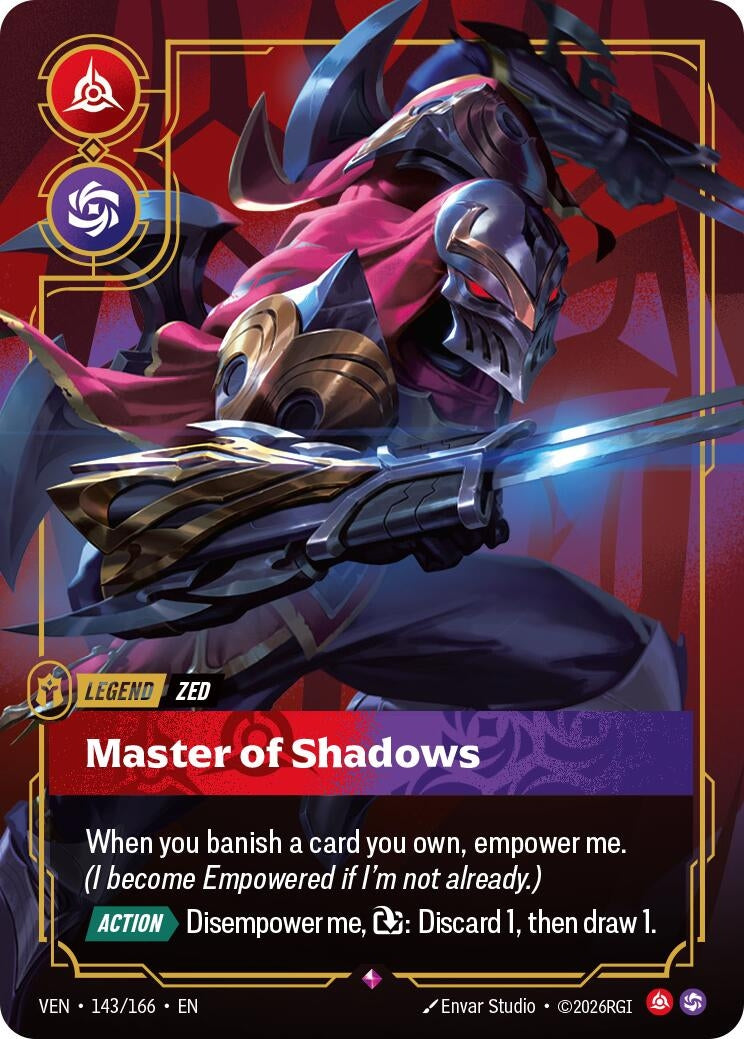 Image for Zed - Master of Shadows (143/166) (VEN) - Riftbound: League of Legends Trading Card Game
