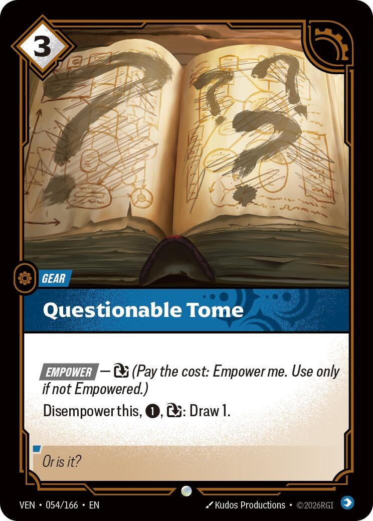 Image for Questionable Tome (054/166) (VEN) - Riftbound: League of Legends Trading Card Game