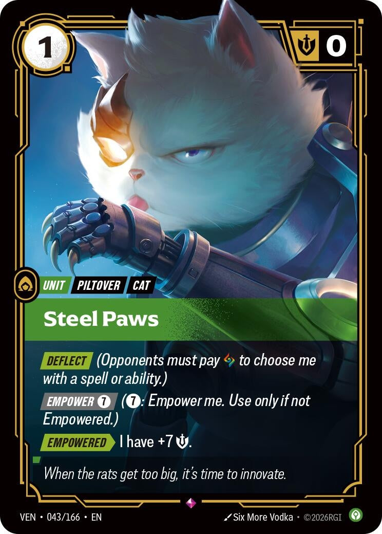 Image for Steel Paws (043/166) (VEN) - Riftbound: League of Legends Trading Card Game