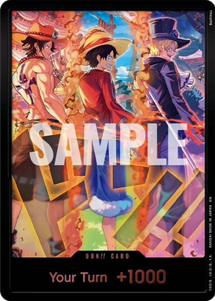 Image for DON!! Card (English Version 3rd Anniversary Set) (Ace, Luffy, Sabo) (OP-PR) - One Piece Card Game