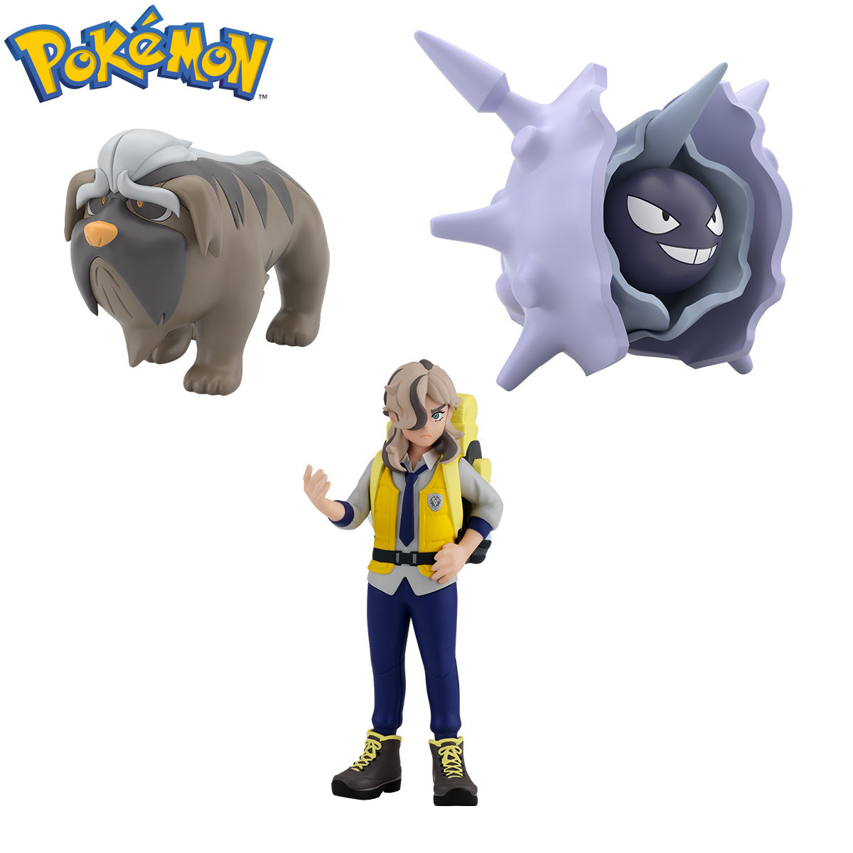 Pokemon Scale World Paldea Region Arven, Mabosstiff, & Cloyster Figure Set