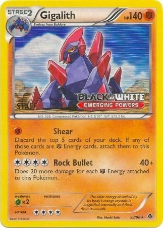 Image for Gigalith 53/98 (Prerelease) [Staff] (53/98) (PR) - Pokemon