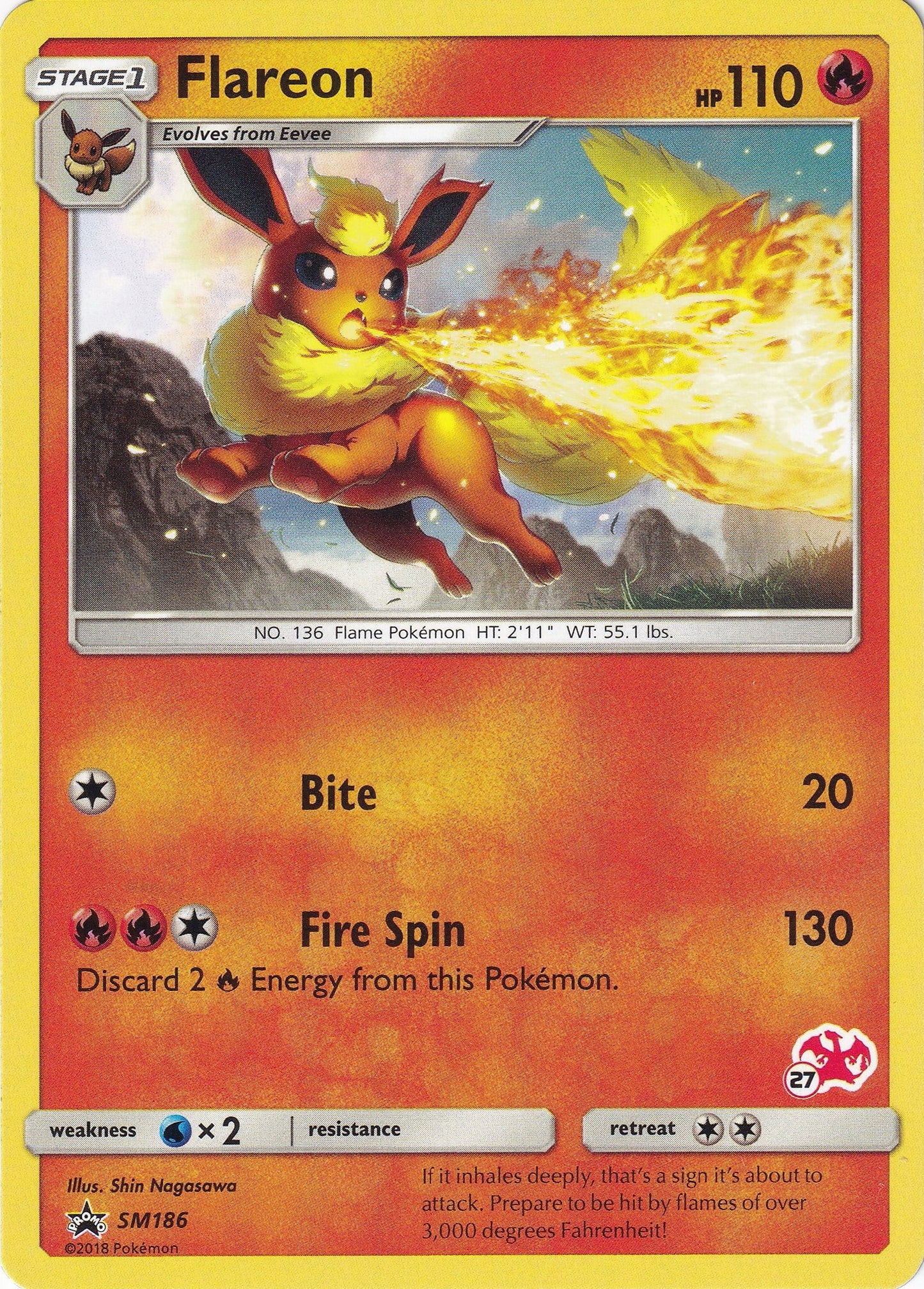 Image for Flareon - SM186 (#27 Charizard Stamped) (SM186) (BTA) - Pokemon