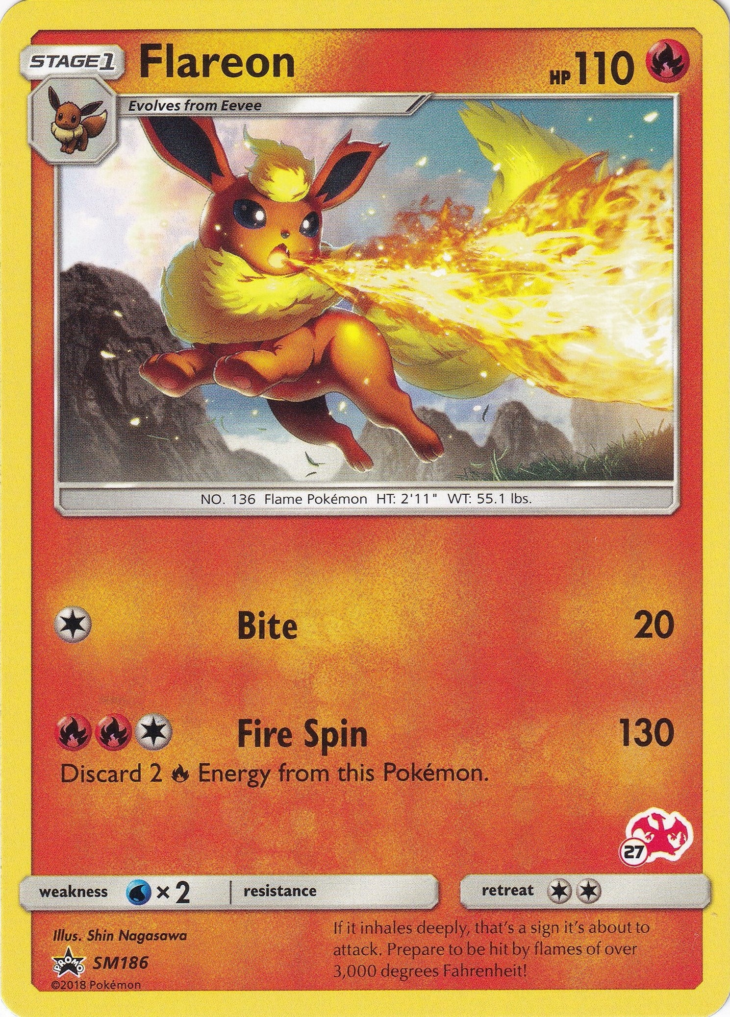 Image for Flareon - SM186 (#27 Charizard Stamped) (SM186) (BTA) - Pokemon