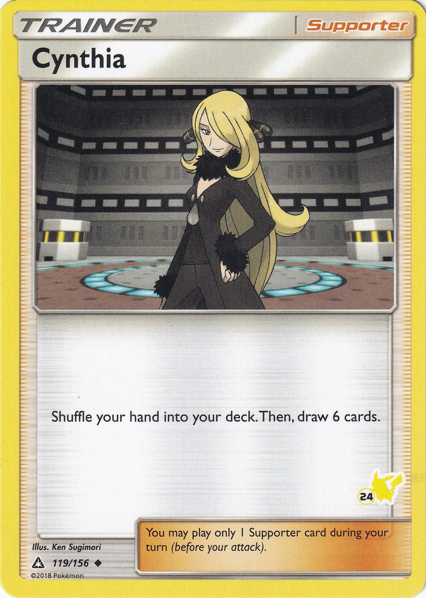 Image for Cynthia - 119/156 (#24 Pikachu Stamped) (119/156) (BTA) - Pokemon