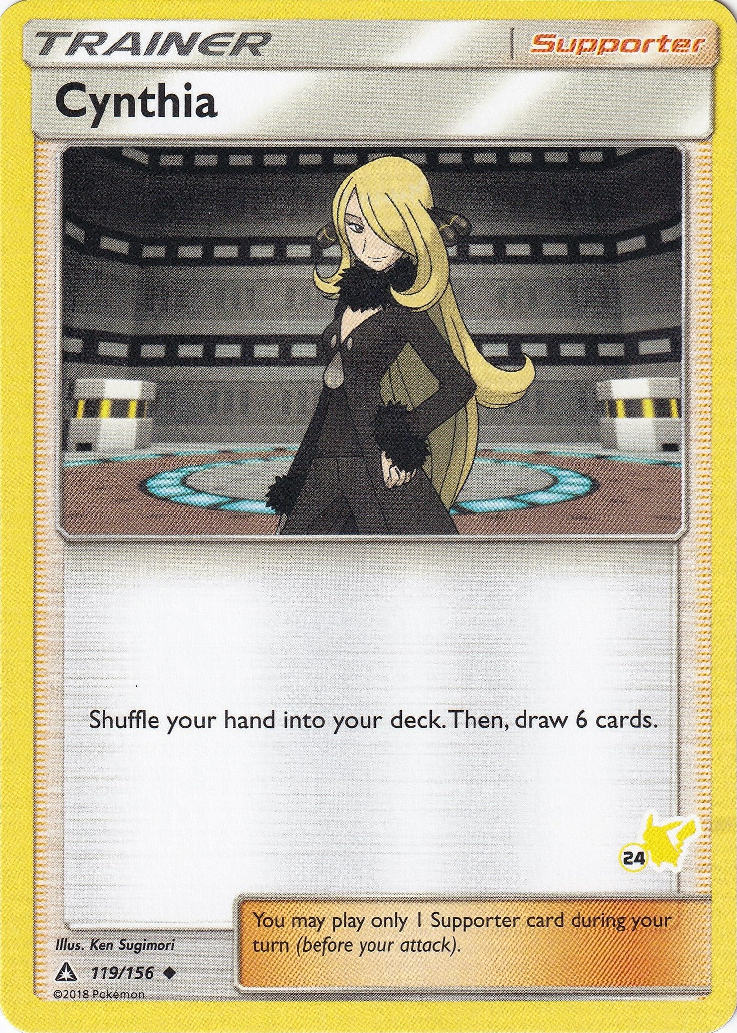 Image for Cynthia - 119/156 (#24 Pikachu Stamped) (119/156) (BTA) - Pokemon