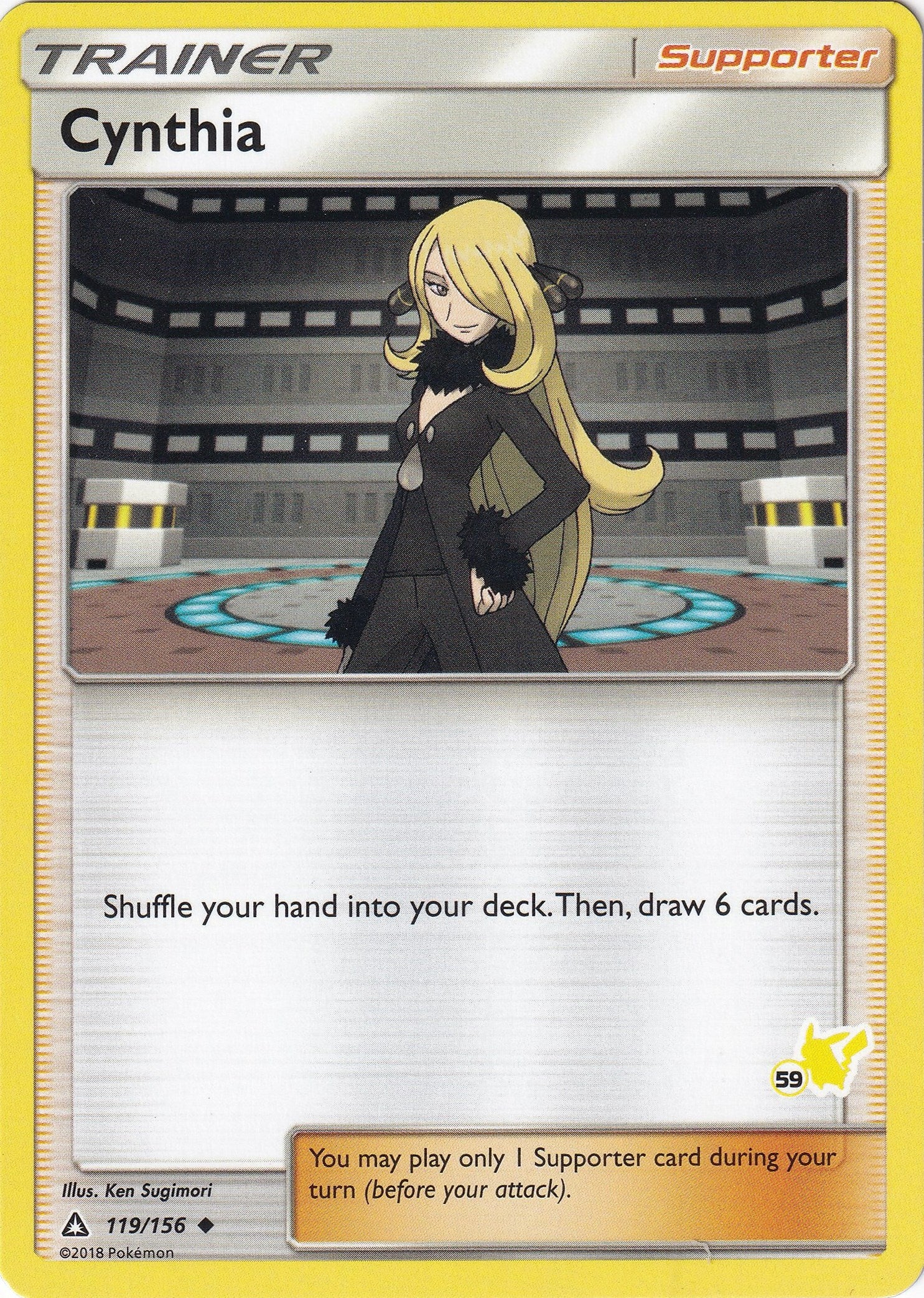 Image for Cynthia - 119/156 (#59 Pikachu Stamped) (119/156) (BTA) - Pokemon