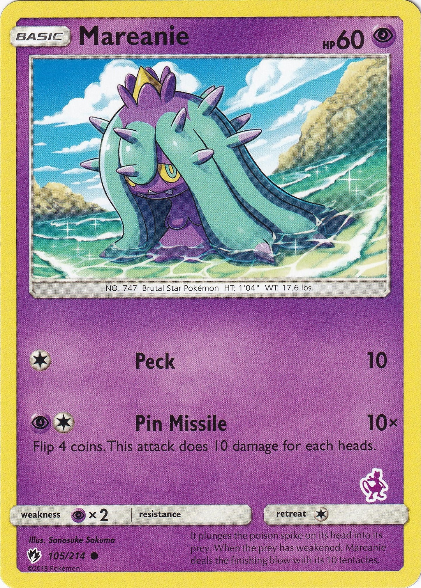 Image for Mareanie - 105/214 (Mewtwo Stamped) (105/214) (BTA) - Pokemon