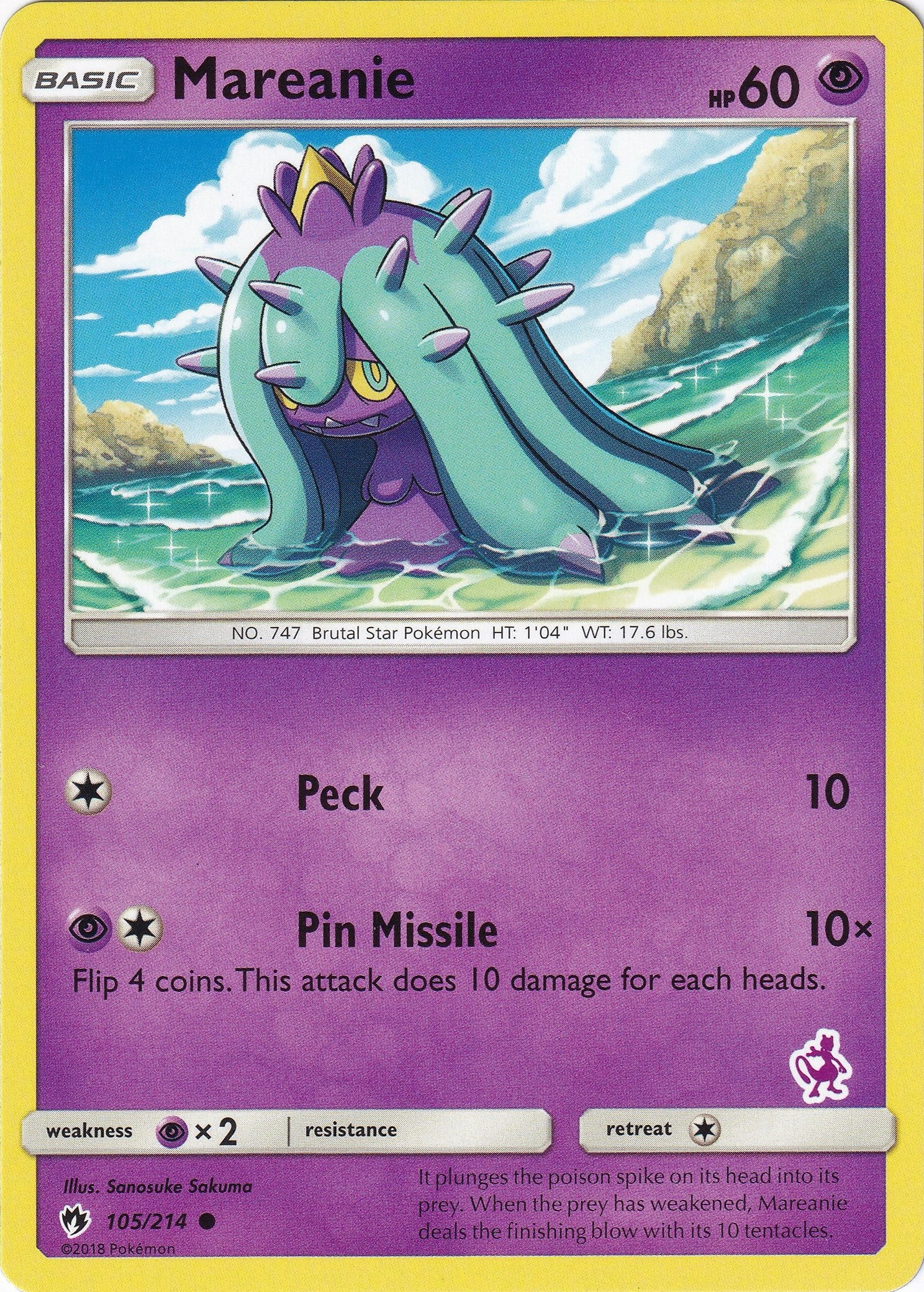 Image for Mareanie - 105/214 (Mewtwo Stamped) (105/214) (BTA) - Pokemon