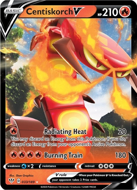 Image for Centiskorch V (033/189) (SWSH03) - Pokemon