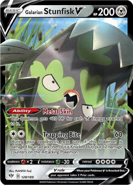 Image for Galarian Stunfisk V (128/189) (SWSH03) - Pokemon