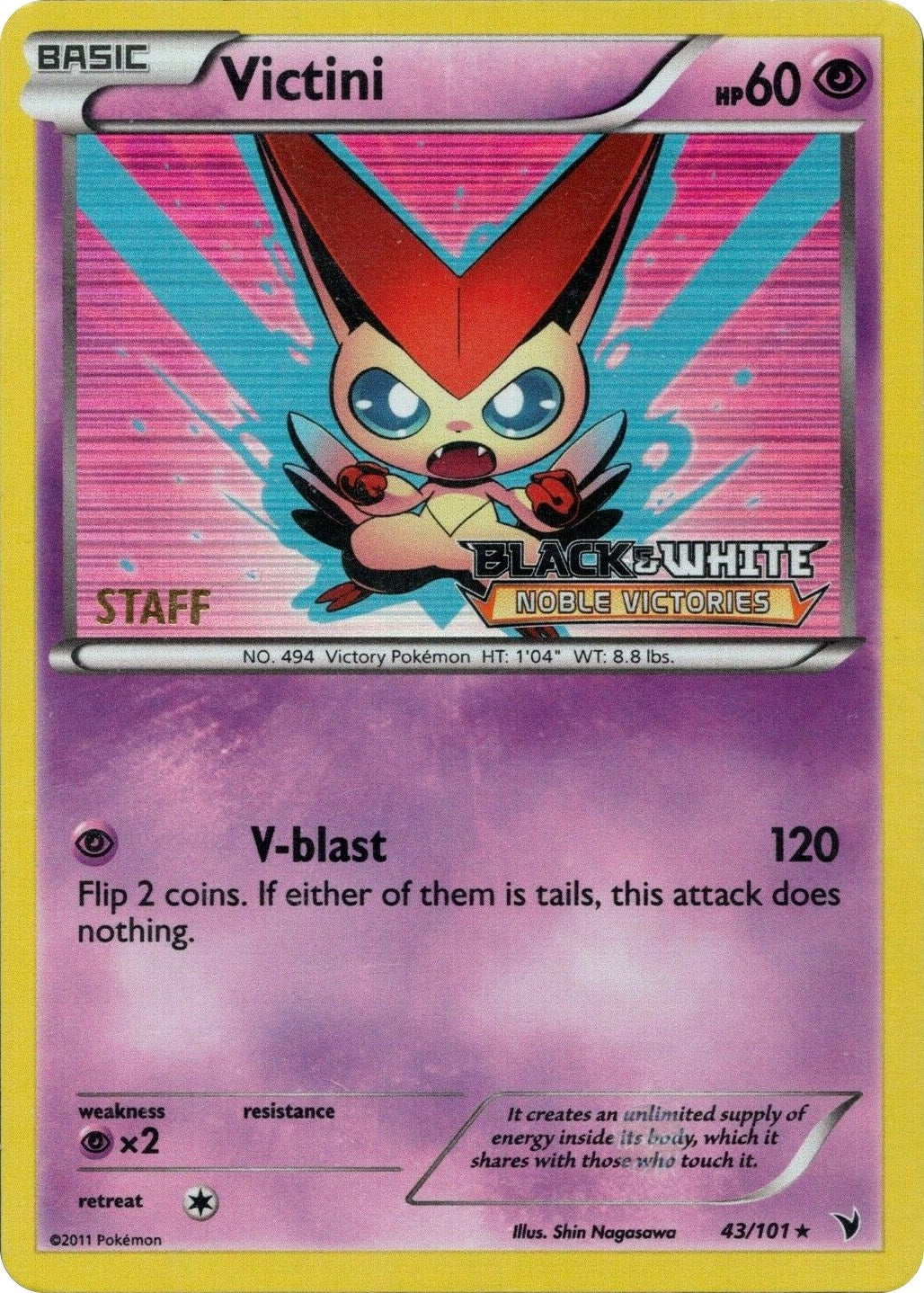 Image for Victini - 43/101 (Prerelease) [Staff] (43/101) (PR) - Pokemon