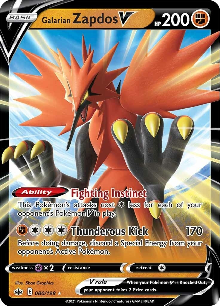 Image for Galarian Zapdos V (080/198) (SWSH06) - Pokemon