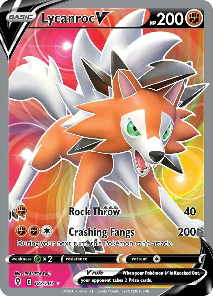 Image for Lycanroc V (Full Art) (187/203) (SWSH07) - Pokemon