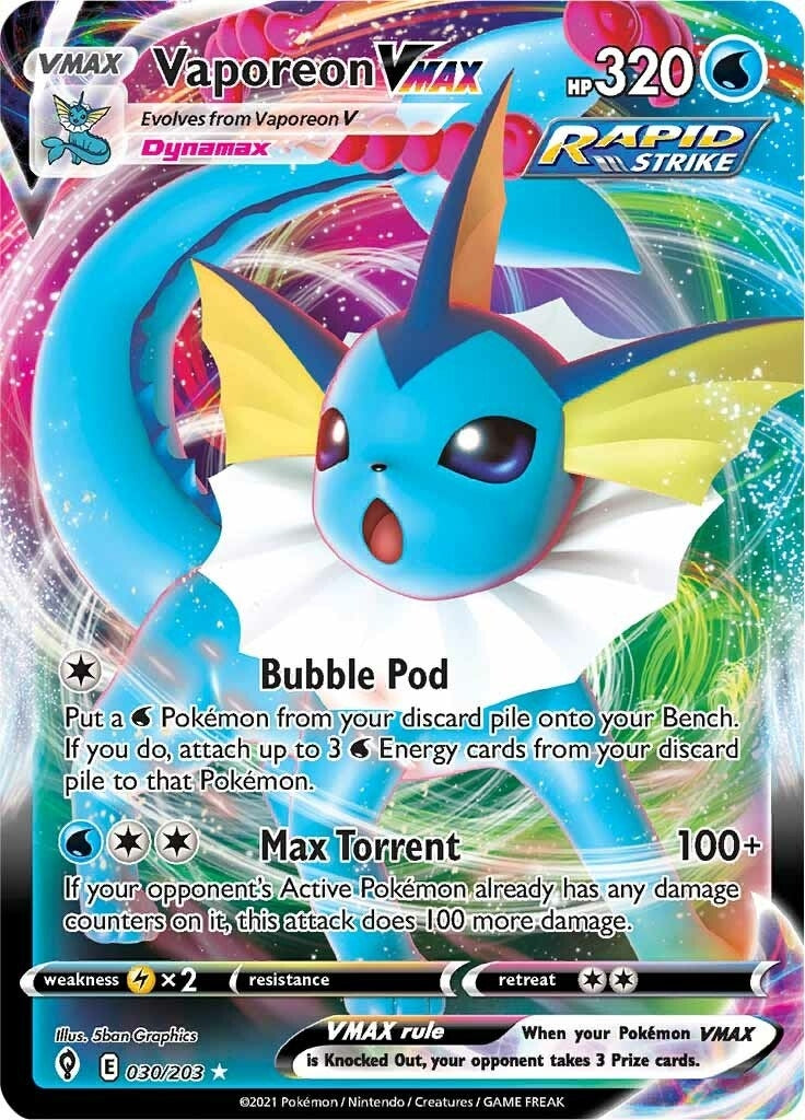 Image for Vaporeon VMAX (030/203) (SWSH07) - Pokemon