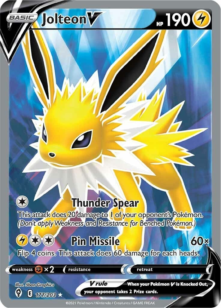 Image for Jolteon V (Full Art) (177/203) (SWSH07) - Pokemon