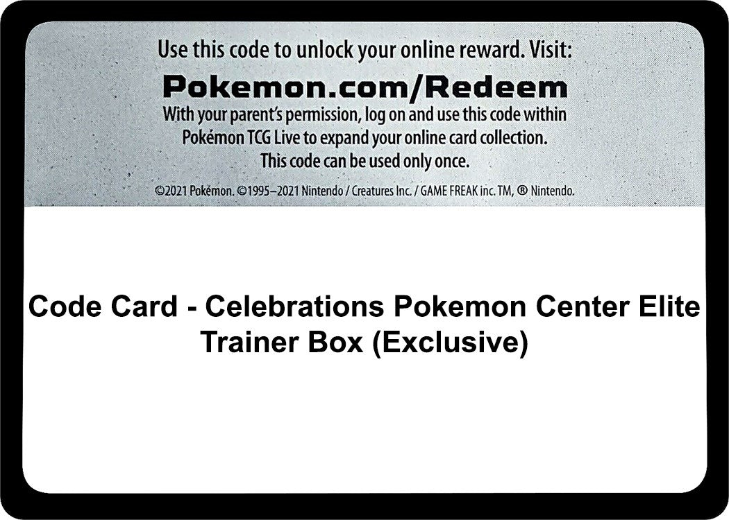 Image for Code Card - Celebrations Pokemon Center Elite Trainer Box (Exclusive) (CLB) - Pokemon