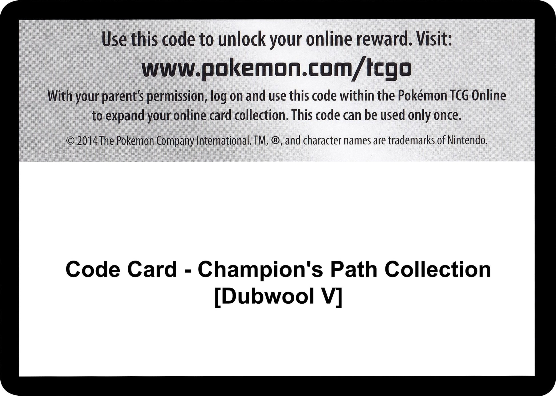 Image for Code Card - Champion's Path Collection [Dubwool V] - Pokemon