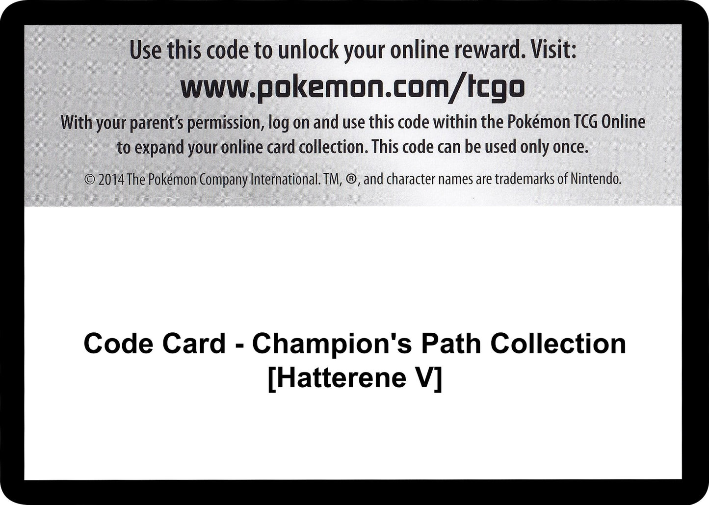 Image for Code Card - Champion's Path Collection [Hatterene V] - Pokemon