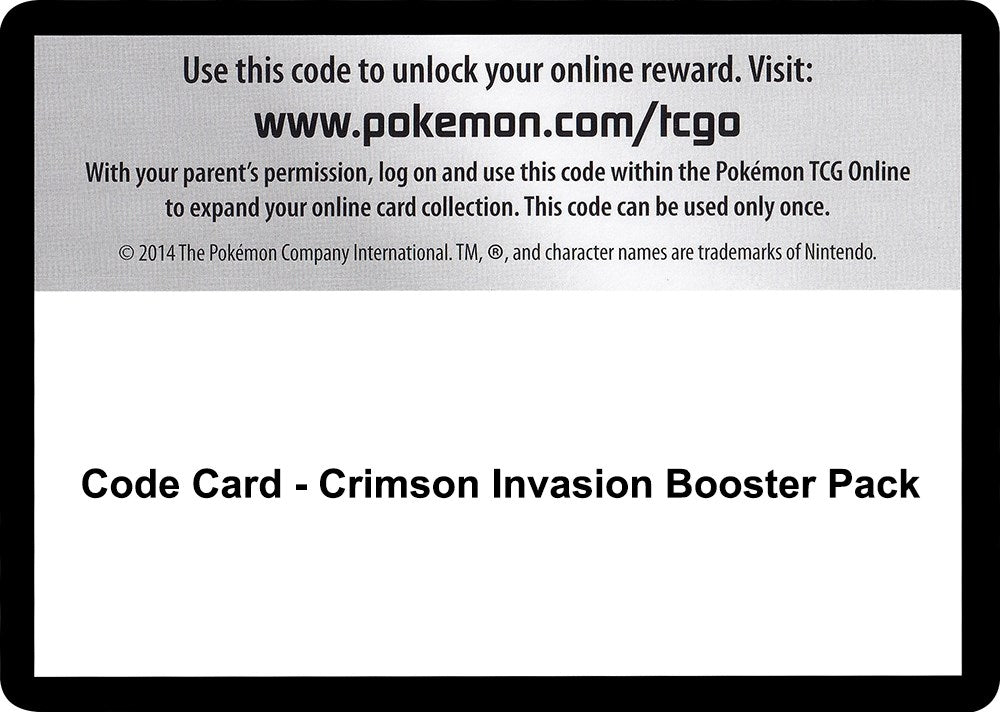 Image for Code Card - Crimson Invasion Booster Pack - Pokemon