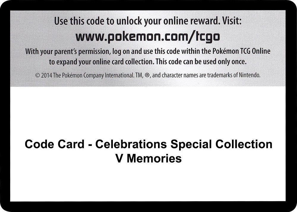 Image for Code Card - Celebrations Special Collection - V Memories (CLB) - Pokemon