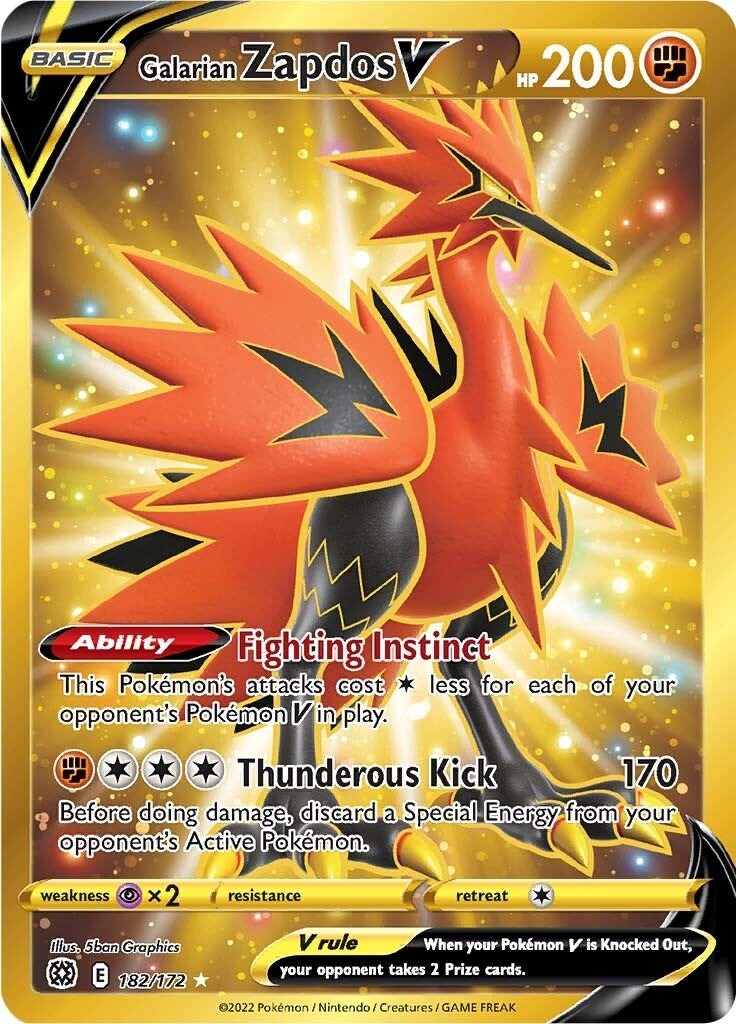 Galarian Zapdos V (Secret) (182/172) (SWSH09)