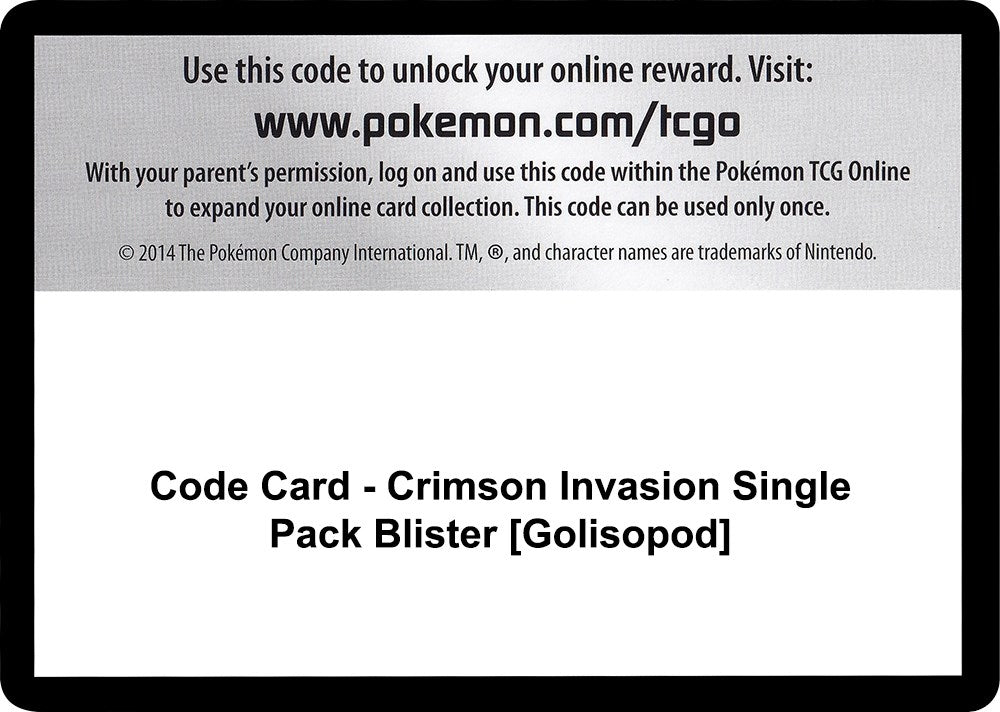 Image for Code Card - Crimson Invasion Single Pack Blister [Golisopod] - Pokemon