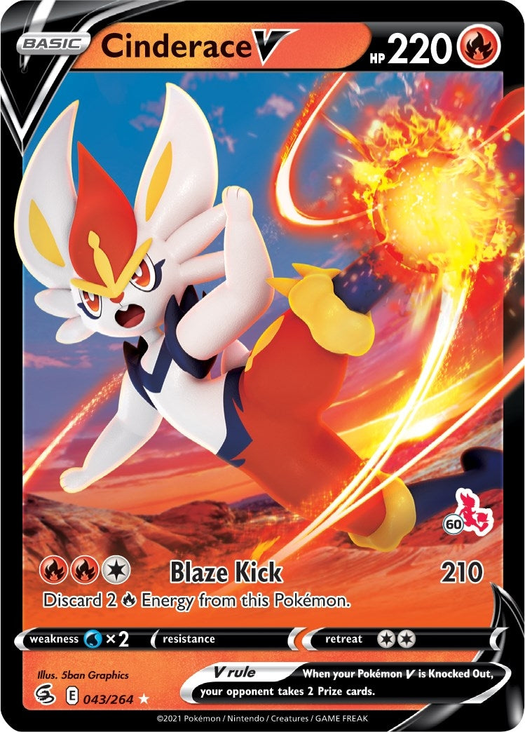 Image for Cinderace V - 043/264 (#60 Cinderace Stamped) (043/264) (BA22) - Pokemon