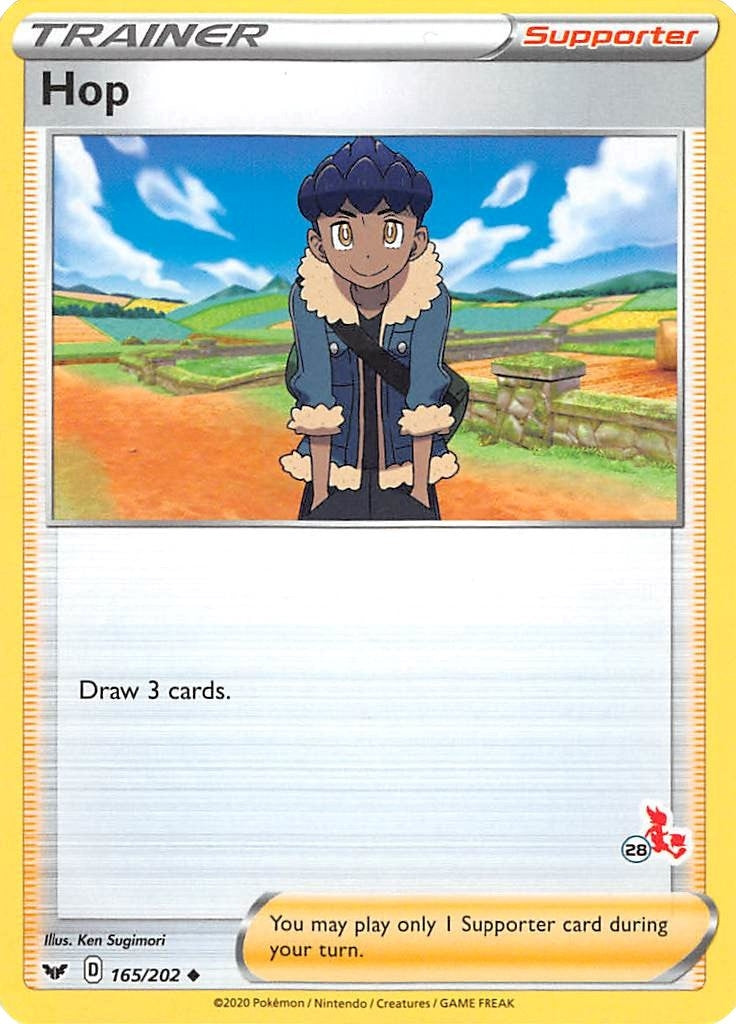 Image for Hop - 165/202 (#28 Cinderace Stamped) (165/202) (BA22) - Pokemon