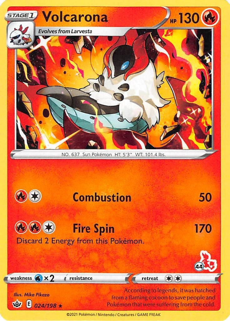 Image for Volcarona - 024/198 (#44 Cinderace Stamped) (024/198) (BA22) - Pokemon