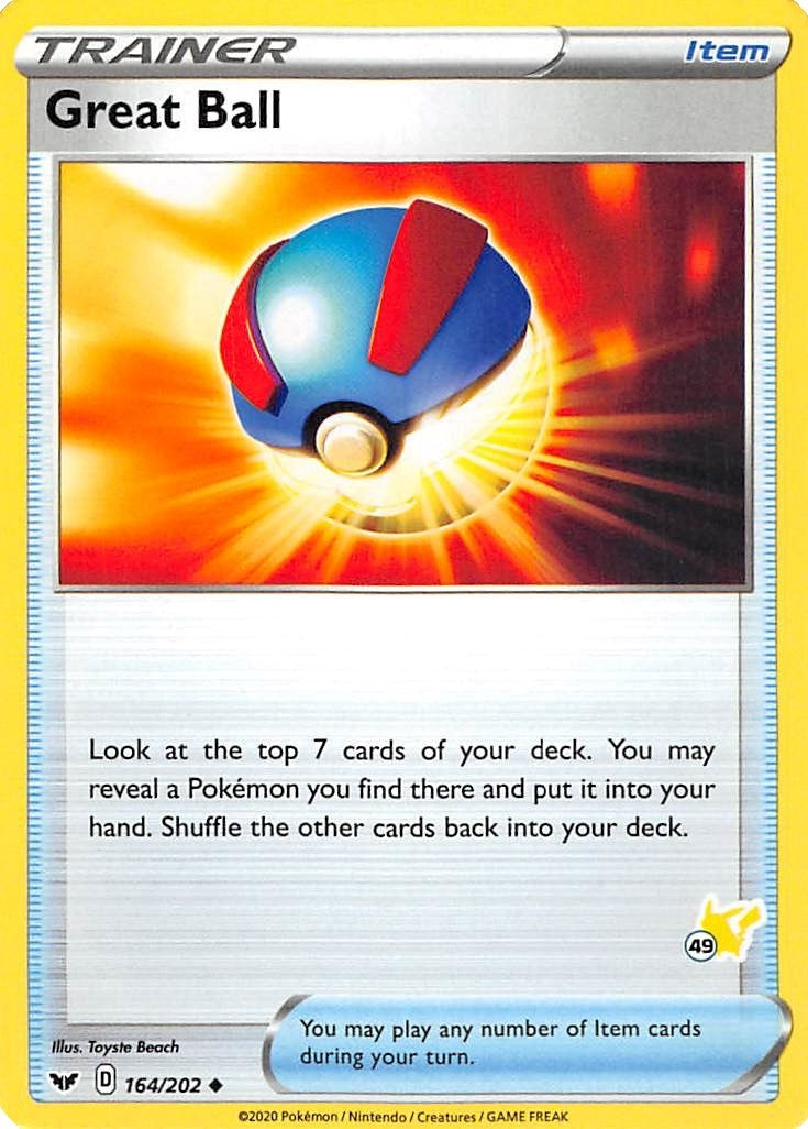 Image for Great Ball - 164/202 (#49 Pikachu Stamped) (164/202) (BA22) - Pokemon