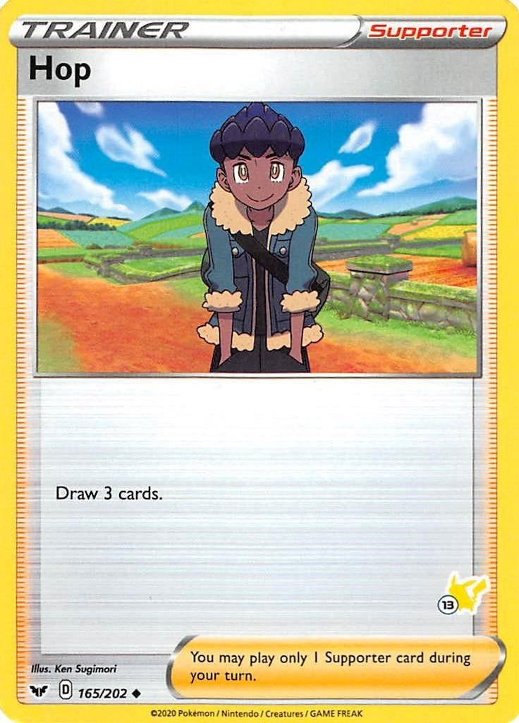 Image for Hop - 165/202 (#13 Pikachu Stamped) (165/202) (BA22) - Pokemon