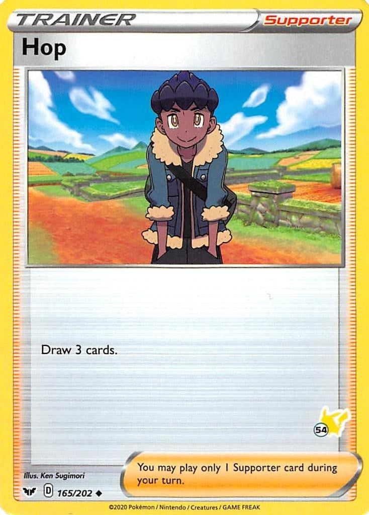 Image for Hop - 165/202 (#54 Pikachu Stamped) (165/202) (BA22) - Pokemon