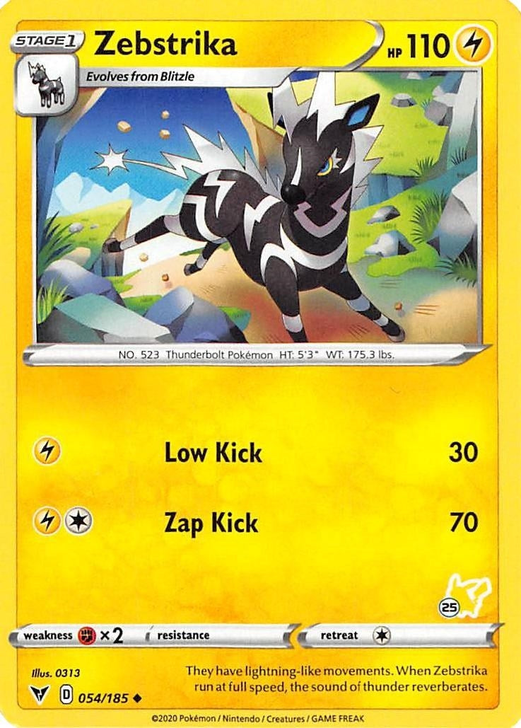 Image for Zebstrika - 054/185 (#25 Pikachu Stamped) (054/185) (BA22) - Pokemon