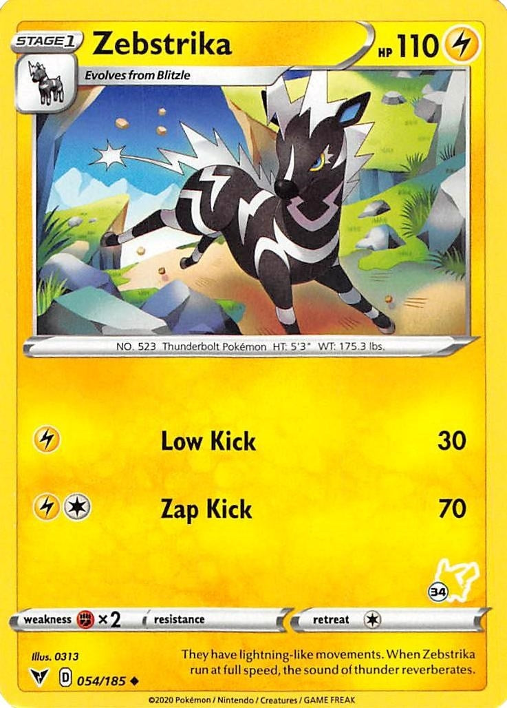 Image for Zebstrika - 054/185 (#34 Pikachu Stamped) (054/185) (BA22) - Pokemon