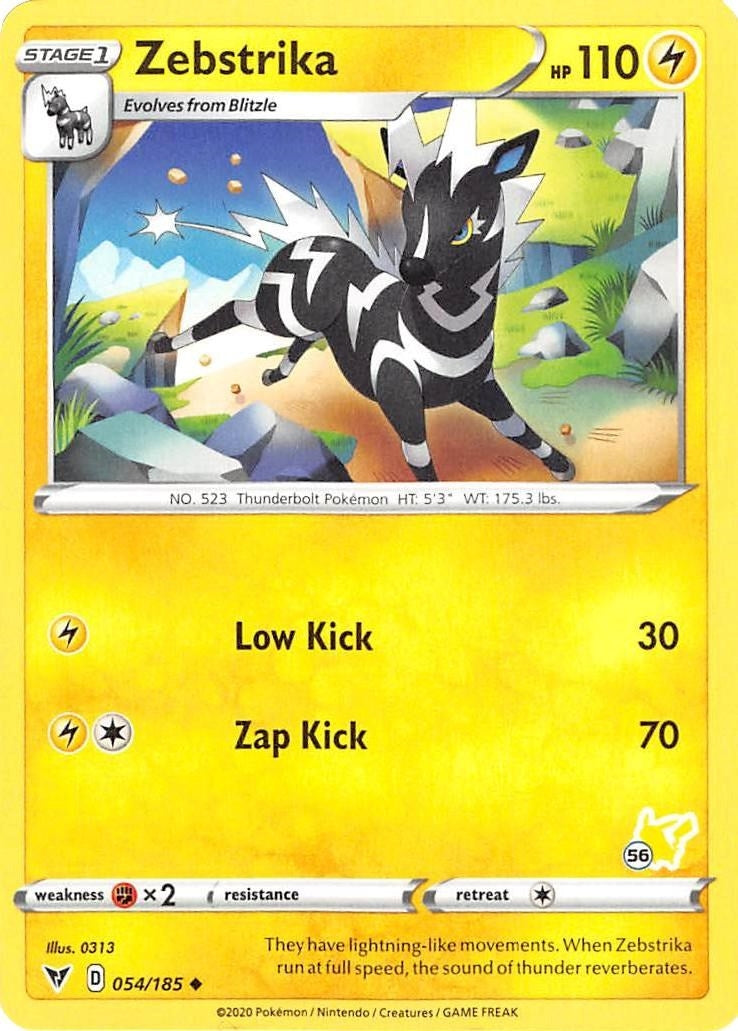 Image for Zebstrika - 054/185 (#56 Pikachu Stamped) (054/185) (BA22) - Pokemon