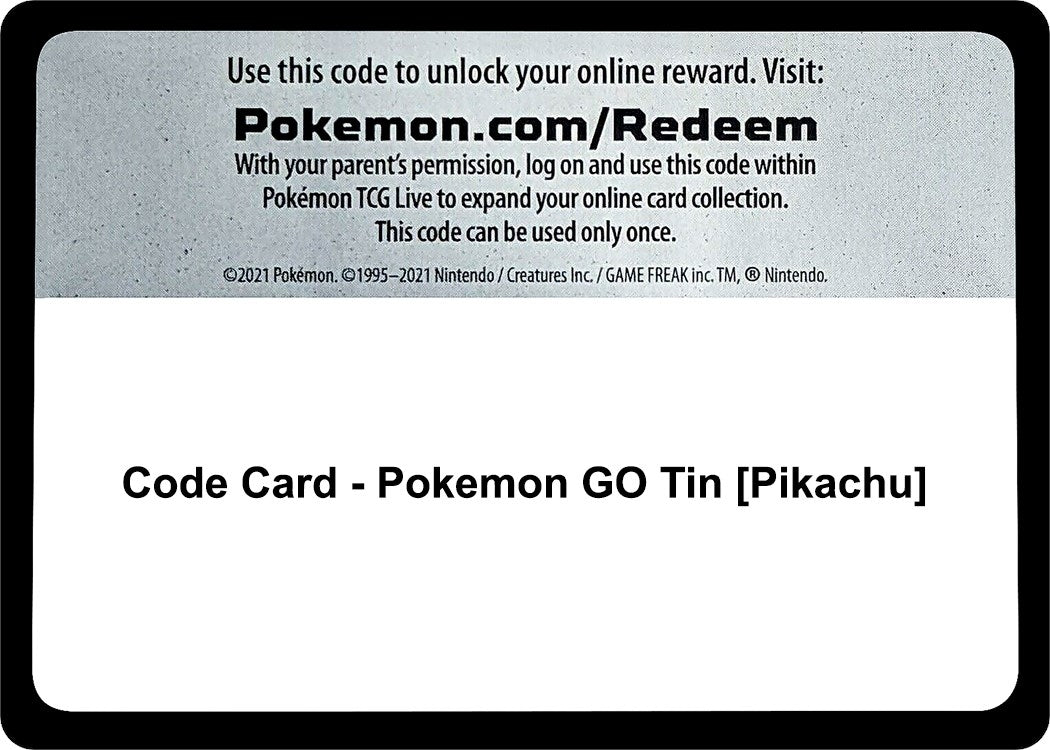 Image for Code Card - Pokemon GO Tin [Pikachu] - Pokemon