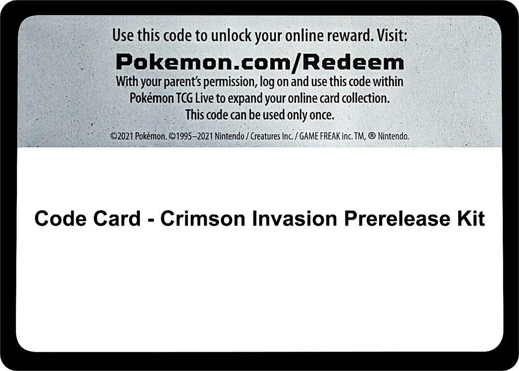Image for Code Card - Crimson Invasion Prerelease Kit - Pokemon