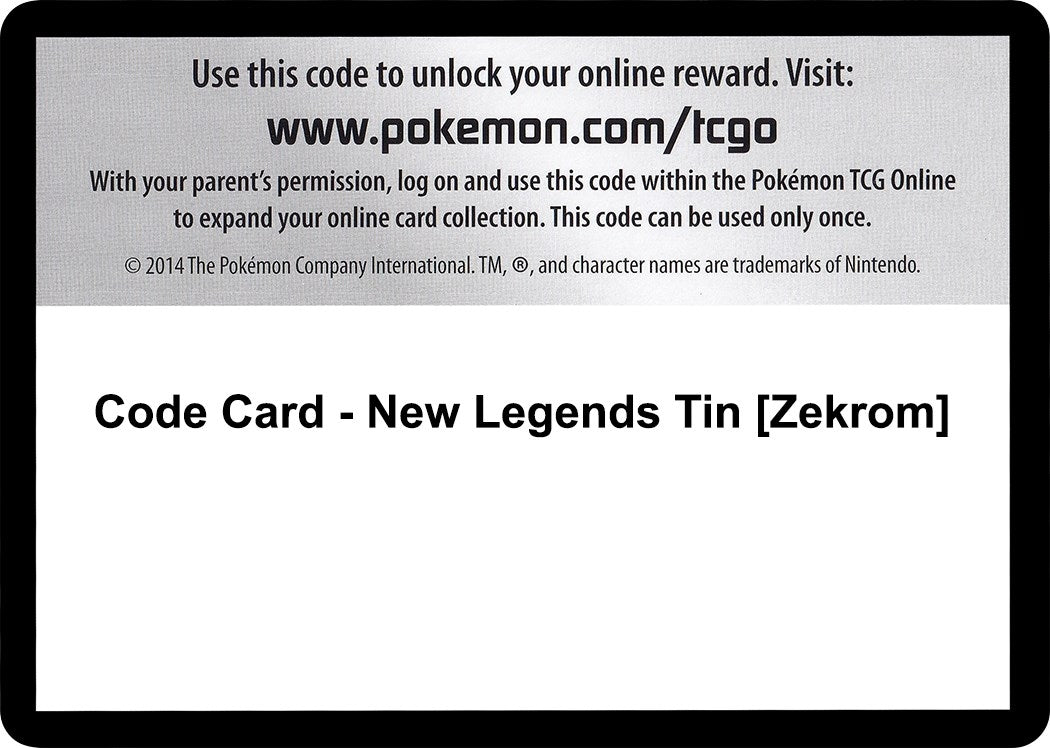 Image for Code Card - New Legends Tin [Zekrom] (BLW) - Pokemon