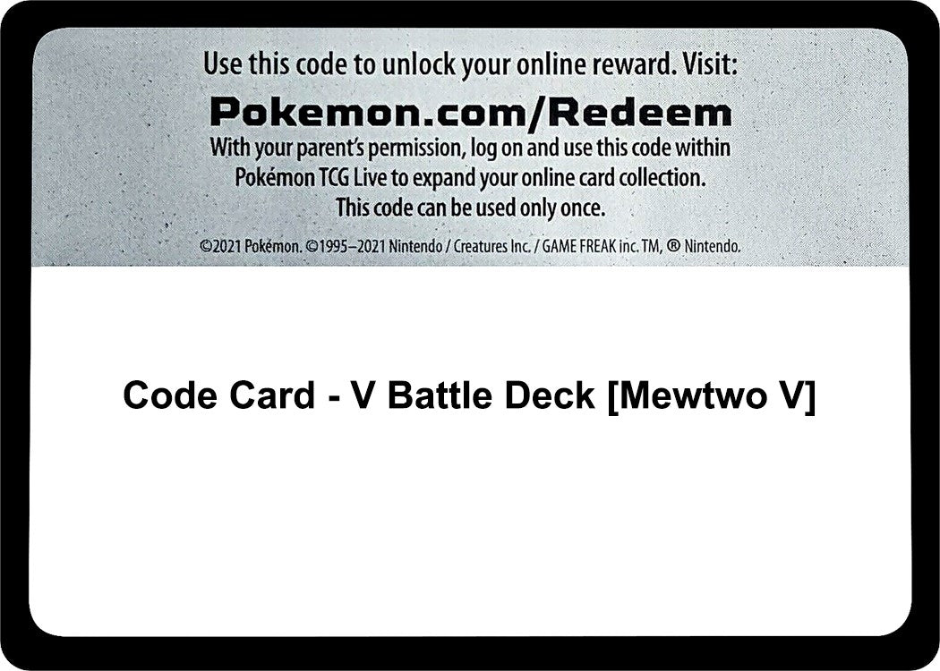 Image for Code Card - V Battle Deck [Mewtwo V] - Pokemon