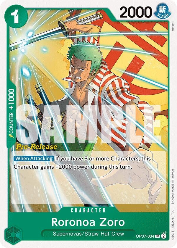 Image for Roronoa Zoro (034) (OP07-034) - One Piece Card Game
