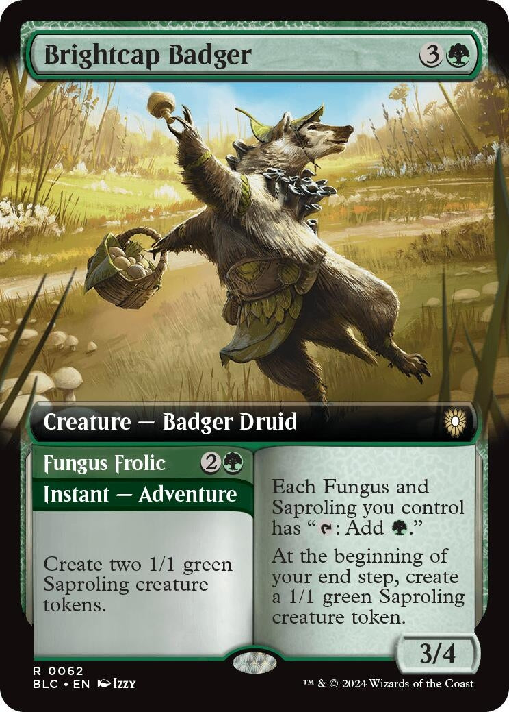 Image for Brightcap Badger (Extended Art) (62) (BLC) - Magic: The Gathering